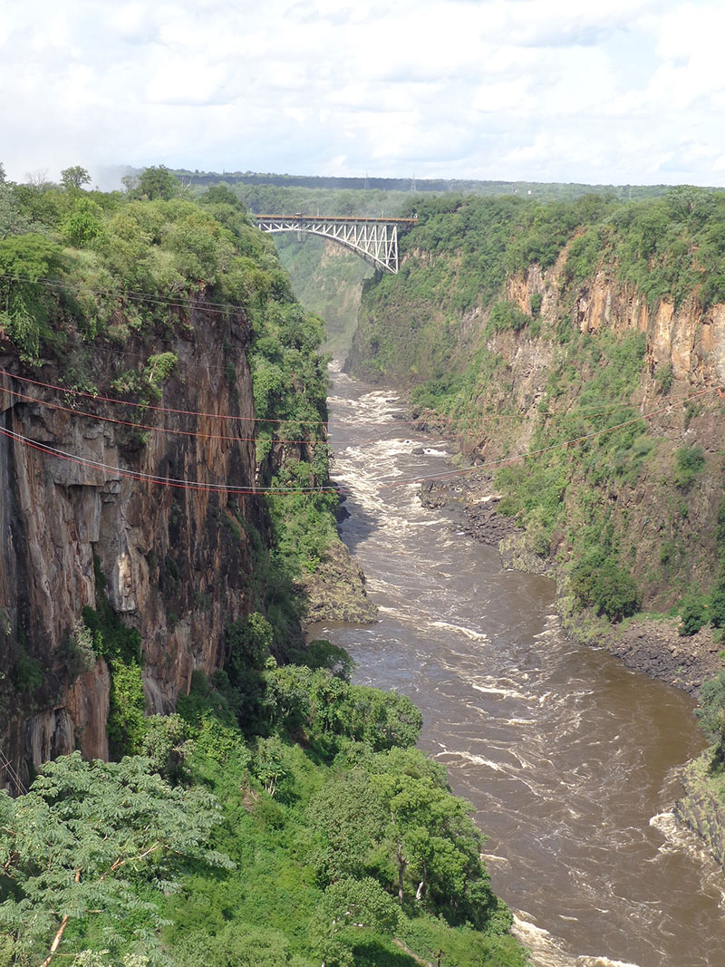 river gorge at the bottom of victoria-falls