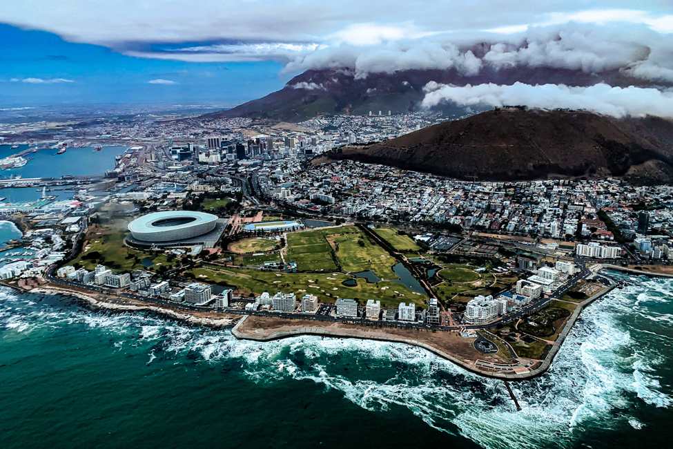 Aerial view of Cape Town south africa